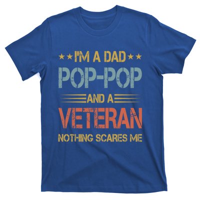 IM A Dad Poppop And Veteran Fathers Day Papa Grandpa Funny Gift T-Shirt