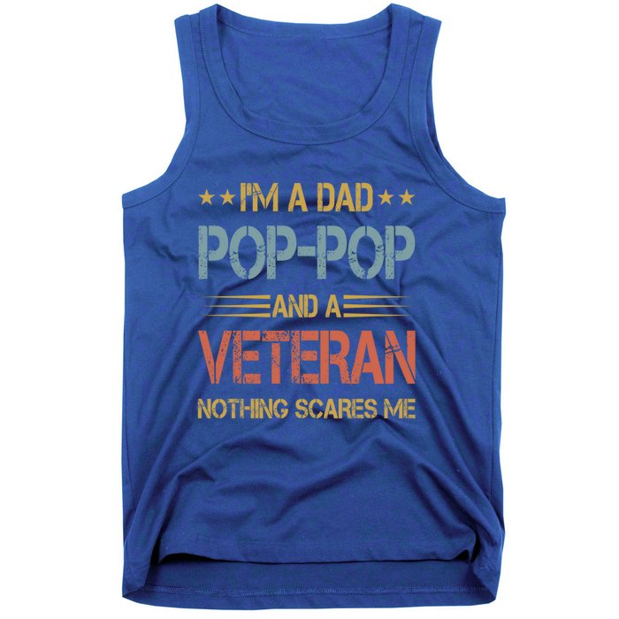 IM A Dad Poppop And Veteran Fathers Day Papa Grandpa Funny Gift Tank Top