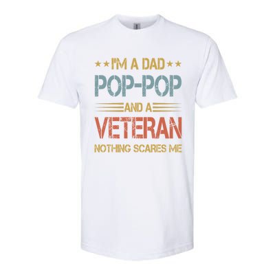 IM A Dad Poppop And Veteran Fathers Day Papa Grandpa Funny Gift Softstyle CVC T-Shirt