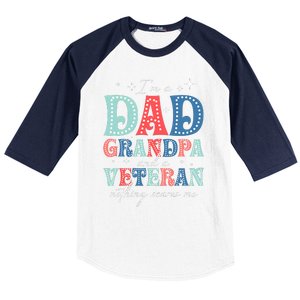 IM A Dad Grandpa And A Veteran Nothing Scares Me Baseball Sleeve Shirt