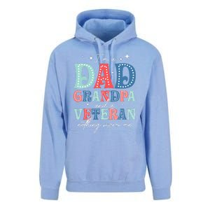 IM A Dad Grandpa And A Veteran Nothing Scares Me Unisex Surf Hoodie