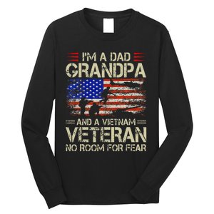 IM A Dad Grandpa And Vietnam Veteran Us Flag Papa Long Sleeve Shirt