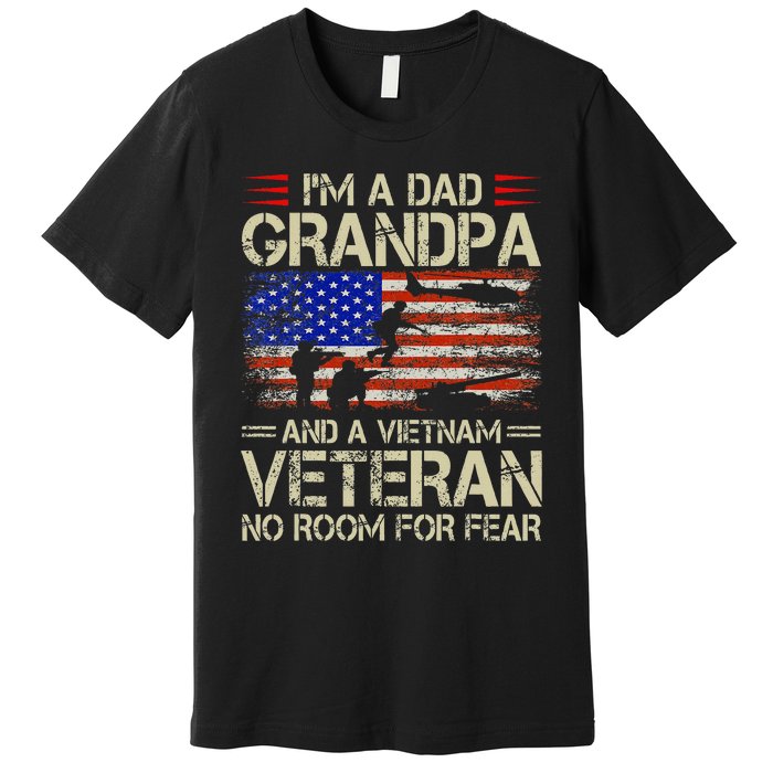 IM A Dad Grandpa And Vietnam Veteran Us Flag Papa Premium T-Shirt