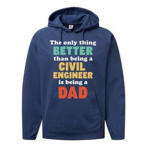 IM A Dad And Civil Engineer Funny Fatherhood Funny Dad Gift Performance Fleece Hoodie