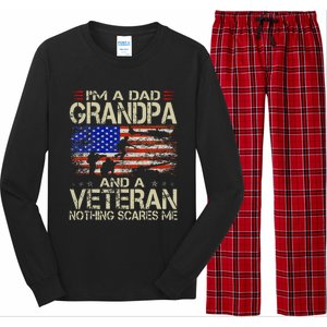 IM A Dad Grandpa And Veteran Funny Retro Papa Grandpa Long Sleeve Pajama Set