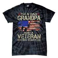 IM A Dad Grandpa And Veteran Funny Retro Papa Grandpa Tie-Dye T-Shirt