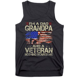 IM A Dad Grandpa And Veteran Funny Retro Papa Grandpa Tank Top