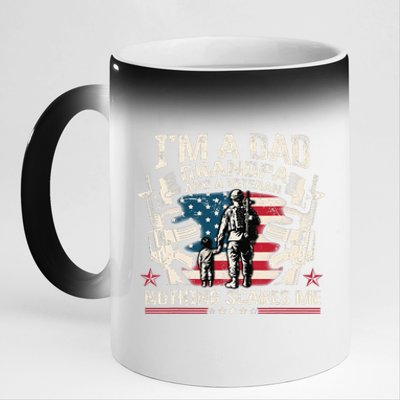 IM A Dad Grandpa And Veteran Fathers Day Veteran Patriotic 11oz Black Color Changing Mug