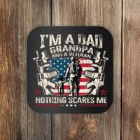 IM A Dad Grandpa And Veteran Fathers Day Veteran Patriotic Coaster