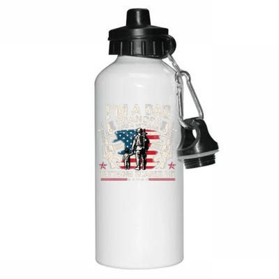 IM A Dad Grandpa And Veteran Fathers Day Veteran Patriotic Aluminum Water Bottle