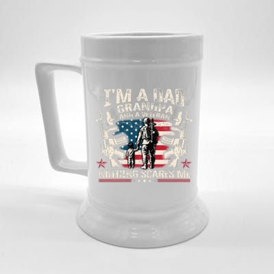 IM A Dad Grandpa And Veteran Fathers Day Veteran Patriotic Beer Stein