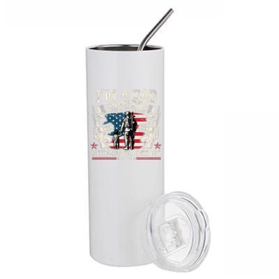 IM A Dad Grandpa And Veteran Fathers Day Veteran Patriotic Stainless Steel Tumbler