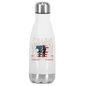 IM A Dad Grandpa And Veteran Fathers Day Veteran Patriotic Stainless Steel Insulated Water Bottle