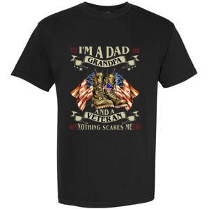 IM A Dad Grandpa And Veteran Funny Retro Papa Grandpa Garment-Dyed Heavyweight T-Shirt