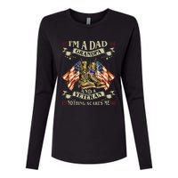 IM A Dad Grandpa And Veteran Funny Retro Papa Grandpa Womens Cotton Relaxed Long Sleeve T-Shirt