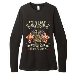 IM A Dad Grandpa And Veteran Funny Retro Papa Grandpa Womens CVC Long Sleeve Shirt