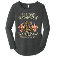 IM A Dad Grandpa And Veteran Funny Retro Papa Grandpa Women's Perfect Tri Tunic Long Sleeve Shirt