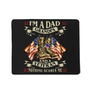 IM A Dad Grandpa And Veteran Funny Retro Papa Grandpa Mousepad