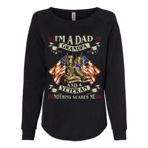 IM A Dad Grandpa And Veteran Funny Retro Papa Grandpa Womens California Wash Sweatshirt