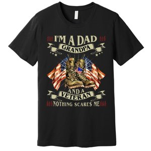 IM A Dad Grandpa And Veteran Funny Retro Papa Grandpa Premium T-Shirt