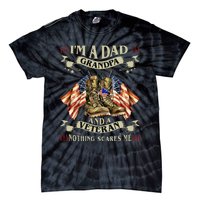 IM A Dad Grandpa And Veteran Funny Retro Papa Grandpa Tie-Dye T-Shirt