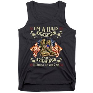 IM A Dad Grandpa And Veteran Funny Retro Papa Grandpa Tank Top