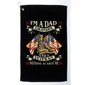 IM A Dad Grandpa And Veteran Funny Retro Papa Grandpa Platinum Collection Golf Towel