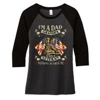 IM A Dad Grandpa And Veteran Funny Retro Papa Grandpa Women's Tri-Blend 3/4-Sleeve Raglan Shirt