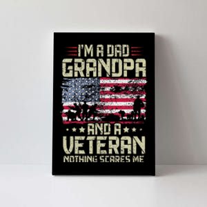 I'm A Dad Grandpa And Veteran Fathers Day Papa Grandpa Canvas