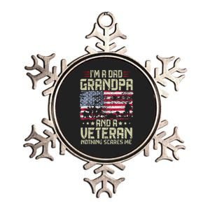 I'm A Dad Grandpa And Veteran Fathers Day Papa Grandpa Metallic Star Ornament