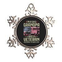 I'm A Dad Grandpa And Veteran Fathers Day Papa Grandpa Metallic Star Ornament