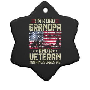 I'm A Dad Grandpa And Veteran Fathers Day Papa Grandpa Ceramic Star Ornament