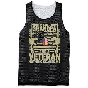 IM A Dad Grandpa And A Veteran Nothing Scares Me Veterans Mesh Reversible Basketball Jersey Tank