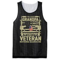 IM A Dad Grandpa And A Veteran Nothing Scares Me Veterans Mesh Reversible Basketball Jersey Tank