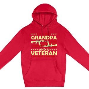 Im A Dad Grandpa And Veteran Nothing Scares Me Fathers Day Premium Pullover Hoodie