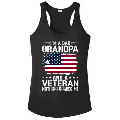 IM A Dad Grandpa And A Veteran Nothing Scares Me Ladies PosiCharge Competitor Racerback Tank