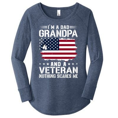 IM A Dad Grandpa And A Veteran Nothing Scares Me Women's Perfect Tri Tunic Long Sleeve Shirt