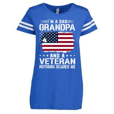 IM A Dad Grandpa And A Veteran Nothing Scares Me Enza Ladies Jersey Football T-Shirt