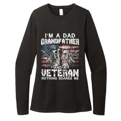 Im A Dad Grandfather Veteran Nothing Scares Me Proud Gift Womens CVC Long Sleeve Shirt