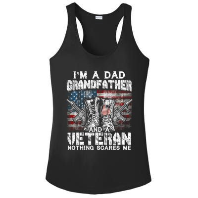 Im A Dad Grandfather Veteran Nothing Scares Me Proud Gift Ladies PosiCharge Competitor Racerback Tank