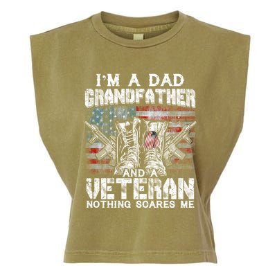 Im A Dad Grandfather Veteran Nothing Scares Me Proud Gift Garment-Dyed Women's Muscle Tee