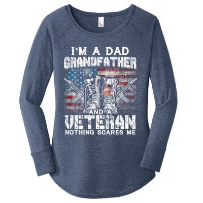 Im A Dad Grandfather Veteran Nothing Scares Me Proud Gift Women's Perfect Tri Tunic Long Sleeve Shirt