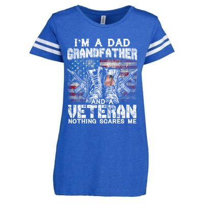 Im A Dad Grandfather Veteran Nothing Scares Me Proud Gift Enza Ladies Jersey Football T-Shirt