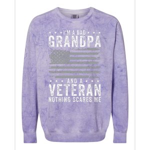 IM A Dad Grandpa And Veteran Fathers Day Colorblast Crewneck Sweatshirt