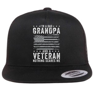 IM A Dad Grandpa And Veteran Fathers Day Flat Bill Trucker Hat