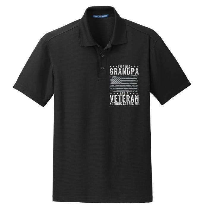 IM A Dad Grandpa And Veteran Fathers Day Dry Zone Grid Polo