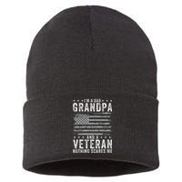 IM A Dad Grandpa And Veteran Fathers Day Sustainable Knit Beanie