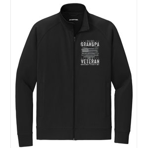 IM A Dad Grandpa And Veteran Fathers Day Stretch Full-Zip Cadet Jacket