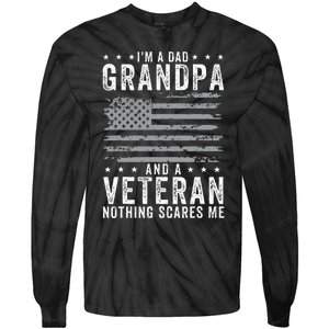 IM A Dad Grandpa And Veteran Fathers Day Tie-Dye Long Sleeve Shirt