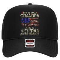 IM A Dad Grandpa And Veteran High Crown Mesh Back Trucker Hat